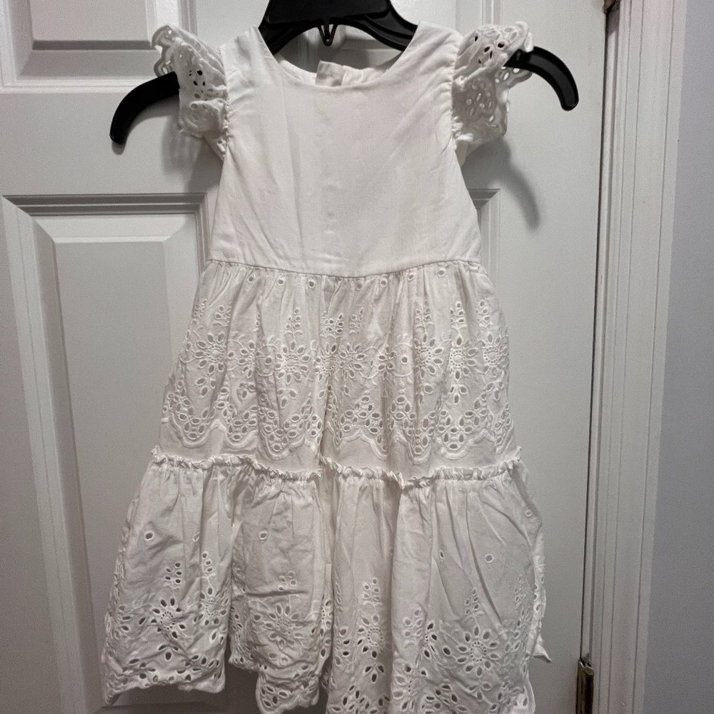 Shabby Chic size 6 white tiered eyelit  dress